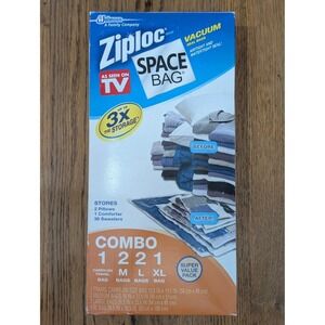 Ziploc Space Bag Combo 6 Pack Vacuum Seal‎ Storage Bags Travel Medium Large XL